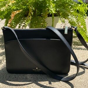 Kate Spade Adel Medium Top Zip Black Crossbody Bag